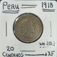 1918 Peruvian coin