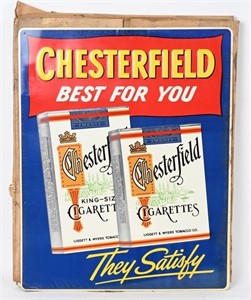 4- CHESTERFIELD CIGARETTE EMBOSSED TIN SIGNS