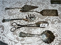 EXCELLENT SERVING UTENSILS SILVER PLATE