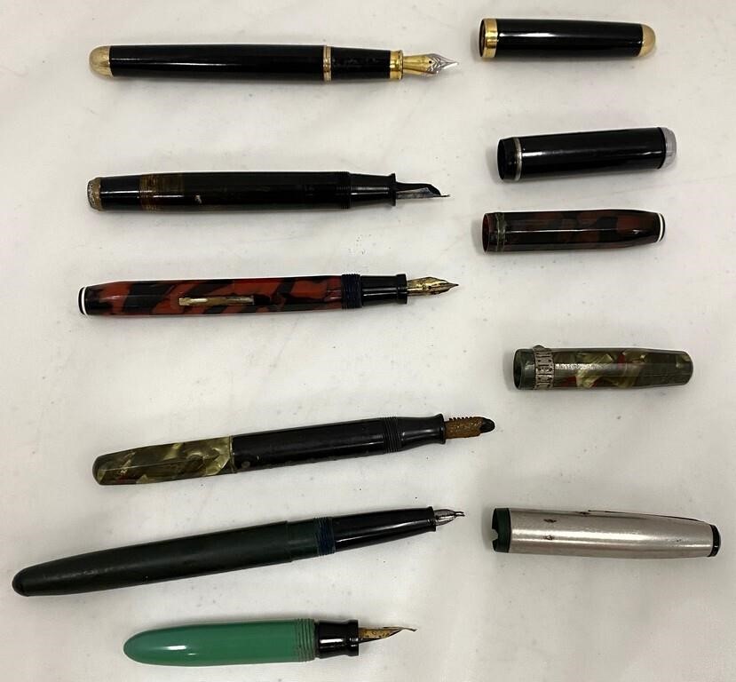 Six Old Fountain Pens