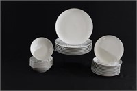 White Dinner & Side Plates with Cereal Bowls