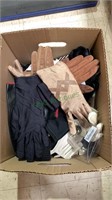 Box lot of ladies gloves - winter gloves leather