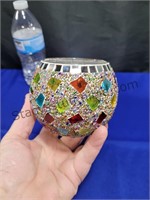 Mosaic Stained Glass Candle Holder