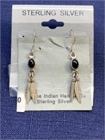 Sterling silver feather earrings