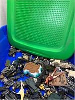 Build & Store Plastic Tote w/Some Legos Included