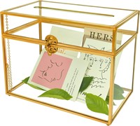 YIMORENCE V Gold Glass Card Box - Holder