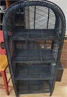 Black Wicker Shelve with under cabinet