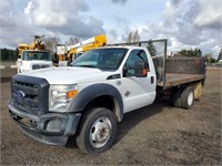 2013 Ford F550 4x4 12' S/A Flatbed Truck