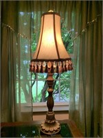 TASSEL SHADE W/ COMPOSITION LAMP -