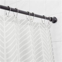Shower Curtain Rod, 42-72", Black