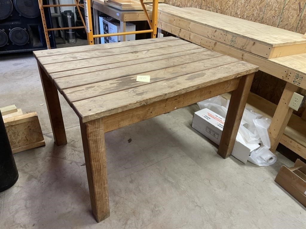 WOOD OUTDOOR OR SHOP TABLE