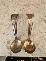 Vintage Cream Top Spoons Signed Nickel silver