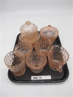 LOT OF 9 MISC. PINK DEPRESSION GLASS PIECES