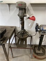 12 speed drill press on stand, has vice