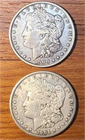 1900-O  & 1904-O Silver Dollars