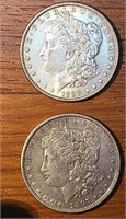 1888 and 1897 silver dollars
