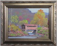 Anthony Buchta 9x12 O/B Springtime Covered Bridge