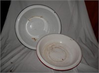 2 - vintage granite bowls