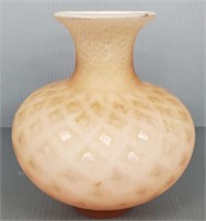 Quilted satin glass vase - 8" tall