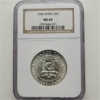 1946 IOWA HALF DOLLAR NGC MS 65 
1997444-071