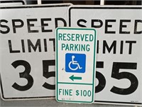 3 Road Signs Speed Limits 35&55, and Reserved