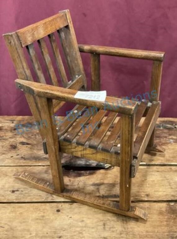 Antique oak child’s rocking chair