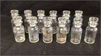 12 Glass Apothecary Bottles Glass Stoppers