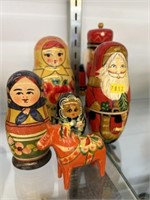 Matryoshka Nesting Dolls with Nutcracker