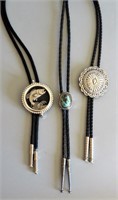 Bolo Ties -  Leather & Fabric, Turquoise (3)
