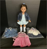 Just Like Me Tan American Girl Doll, 3 Outfits.