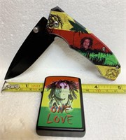 Bob Marley lighter and knife