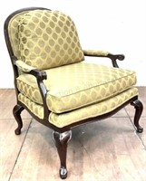 Thomasville Queen Anne Inspired Wood Club Chair