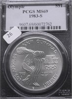 1983 S PCGS MS69 OLYMPIC DOLLAR