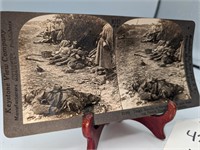 WW1 Stereoview Card After German Airplane Attack
