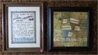 2 Grandpa and Grandma Prints. Brown Frame (13 1/2"