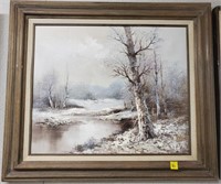 Winter Scene Oil on Canvas Painting