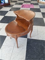 Antique Tiered Oval End Table