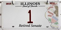 State Senate Retired Plates #1, Illinois Pair 2016