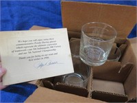 set of 4 "penske racing" glasses in box & paper