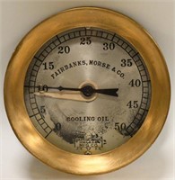 Large Vintage Brass Fairbanks Morse Oil Gauge