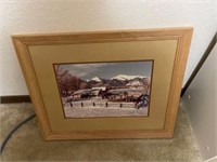 Windmill framed art and winter scene framed