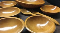 (9) Piece Munising Wooden Salad Set