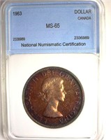1963 Dollar NNC MS65 Canada