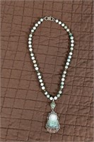 Sterling silver and Jadeite Buddha necklace, 3 Asi
