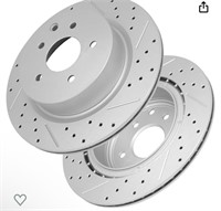 FRaxle Drilled & Slotted Rear Brake Rotors,