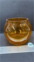 Unmarked Amber Glass Lantern Globe.  Important