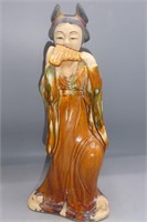 CENTRAL ASIA SAN T'SAI GLAZED MUSICIAN STATUE