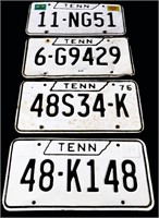 Lot of 4 1970s TN license plates