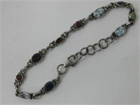 925 Marked Silver & Multi-Stone Bracelet