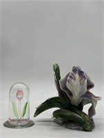 Set of Flower Decor Glass and Ceramic